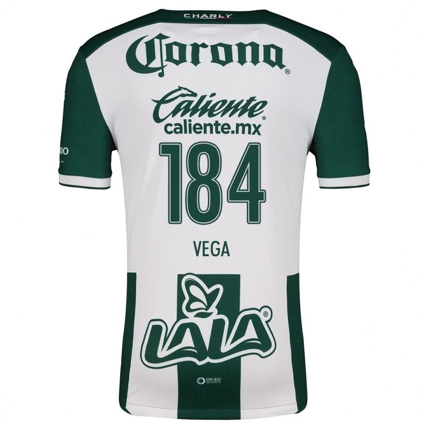 Kids Football Luis Vega #184 Green White Home Jersey 2024/25 T-Shirt