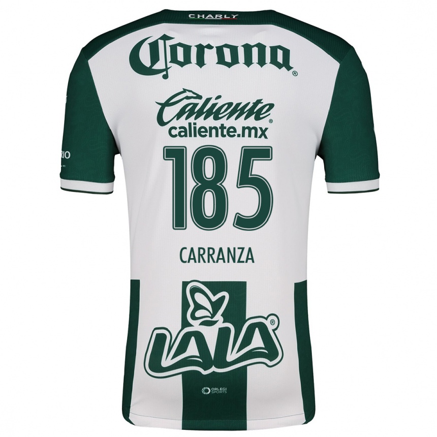 Kids Football Héctor Carranza #185 Green White Home Jersey 2024/25 T-Shirt