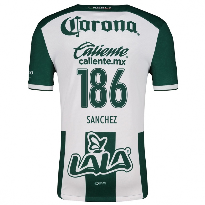 Kids Football David Sánchez #186 Green White Home Jersey 2024/25 T-Shirt