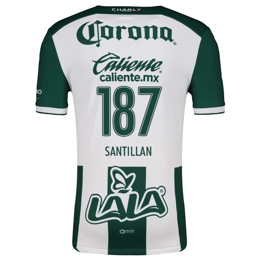 Kids Football Emilio Santillán #187 Green White Home Jersey 2024/25 T-Shirt