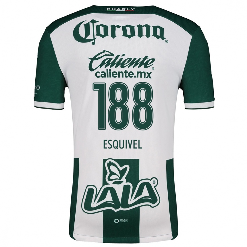 Kids Football Bruno Esquivel #188 Green White Home Jersey 2024/25 T-Shirt