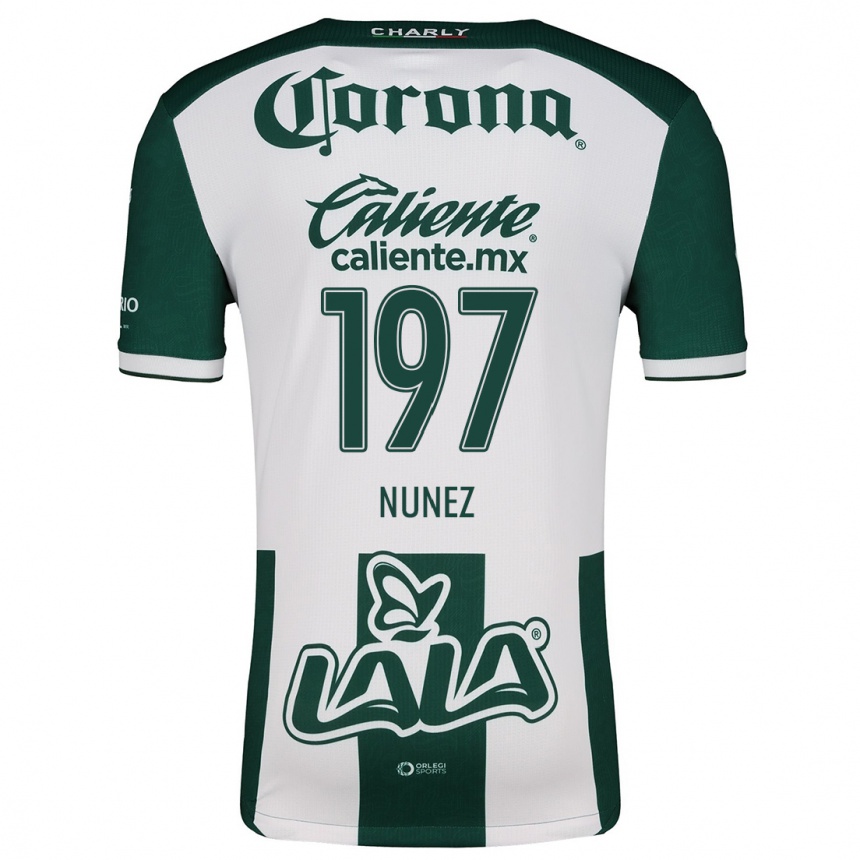 Kids Football Kevin Núñez #197 Green White Home Jersey 2024/25 T-Shirt