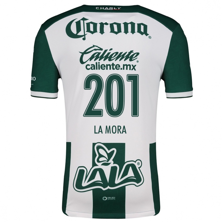 Kids Football Luis De La Mora #201 Green White Home Jersey 2024/25 T-Shirt