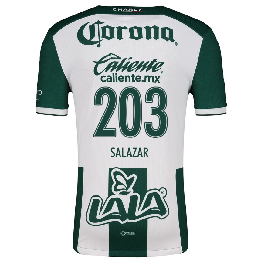 Kids Football Roberto Salazar #203 Green White Home Jersey 2024/25 T-Shirt