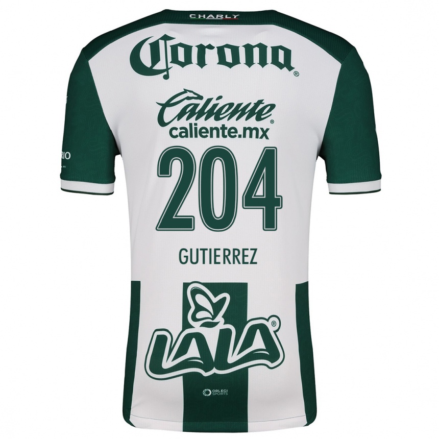 Kids Football Gabriel Gutiérrez #204 Green White Home Jersey 2024/25 T-Shirt