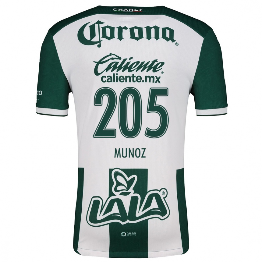 Kids Football Guillermo Muñoz #205 Green White Home Jersey 2024/25 T-Shirt