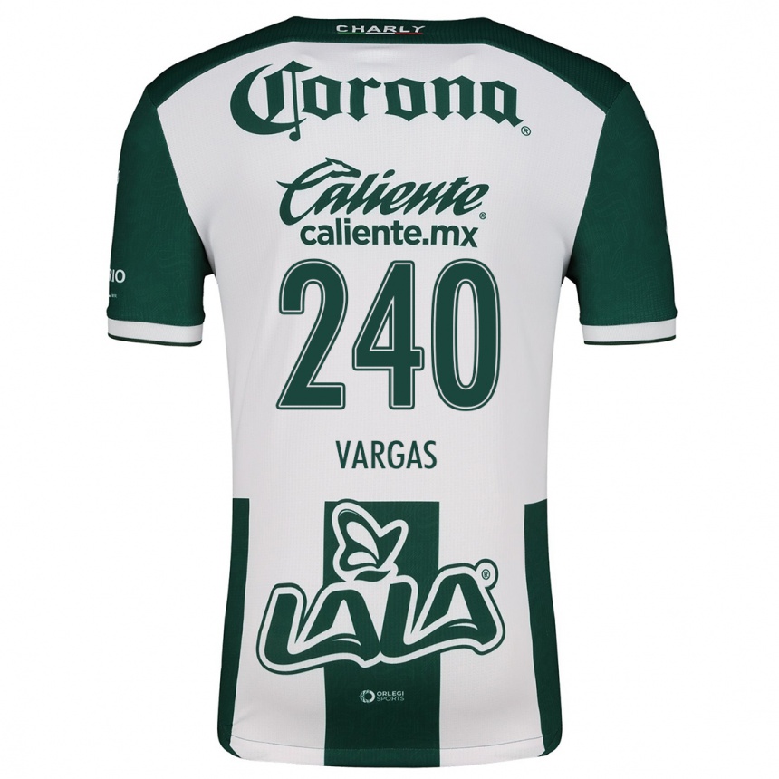 Kids Football Diego Vargas #240 Green White Home Jersey 2024/25 T-Shirt