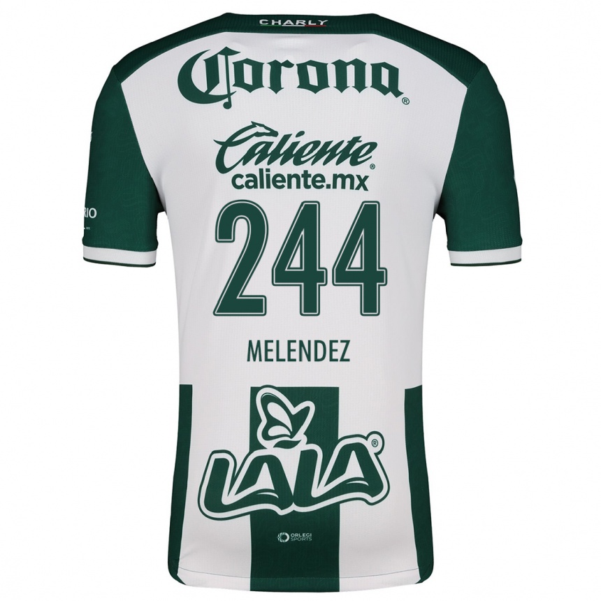 Kids Football Carlos Meléndez #244 Green White Home Jersey 2024/25 T-Shirt