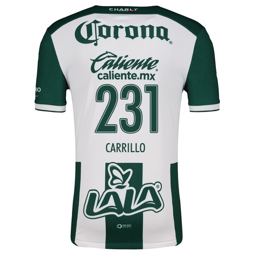 Kids Football Ángel Carrillo #231 Green White Home Jersey 2024/25 T-Shirt