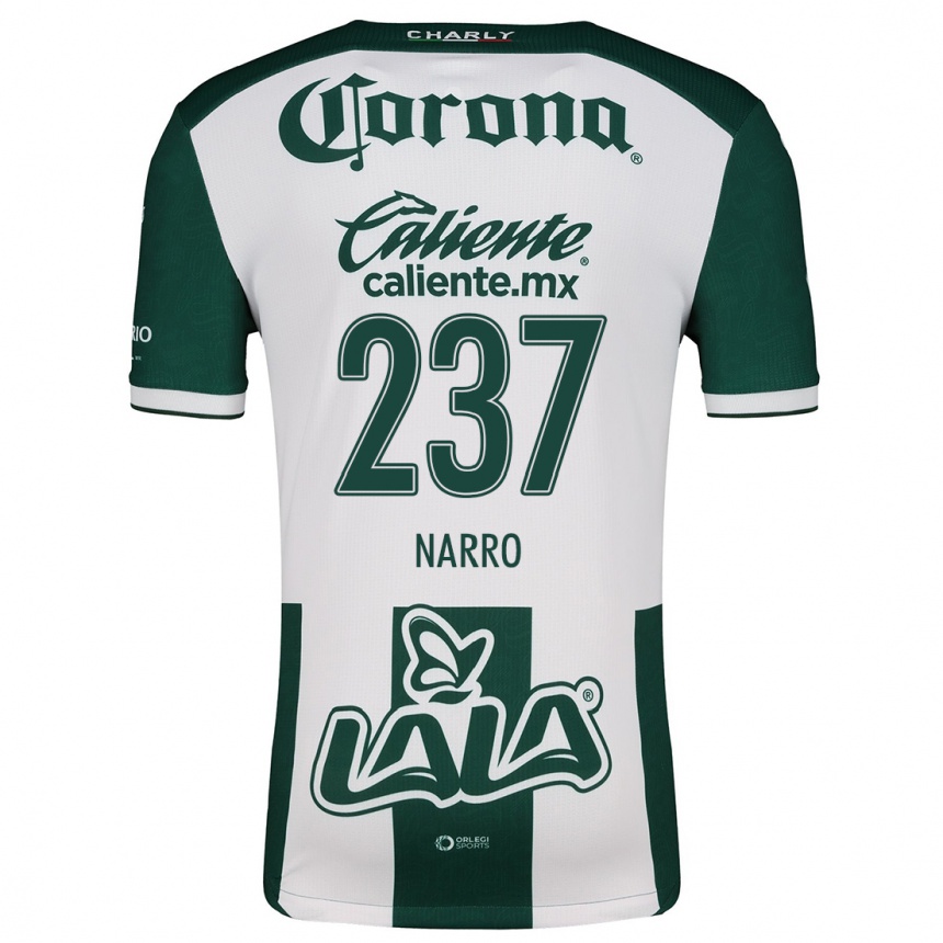 Kids Football Ernesto Narro #237 Green White Home Jersey 2024/25 T-Shirt