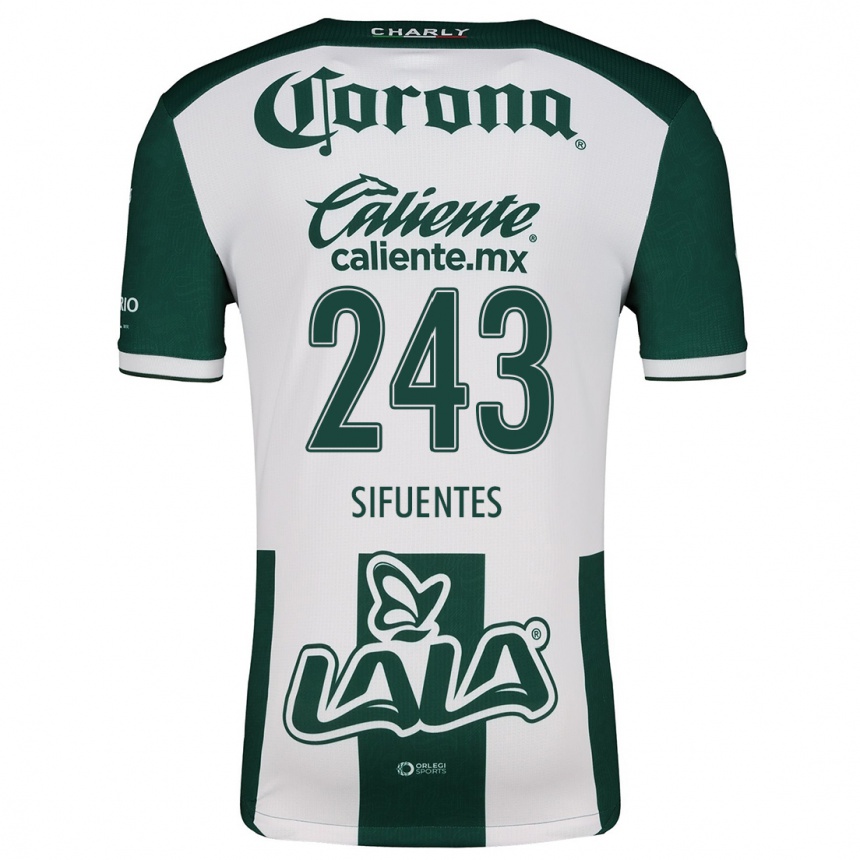 Kids Football José Sifuentes #243 Green White Home Jersey 2024/25 T-Shirt