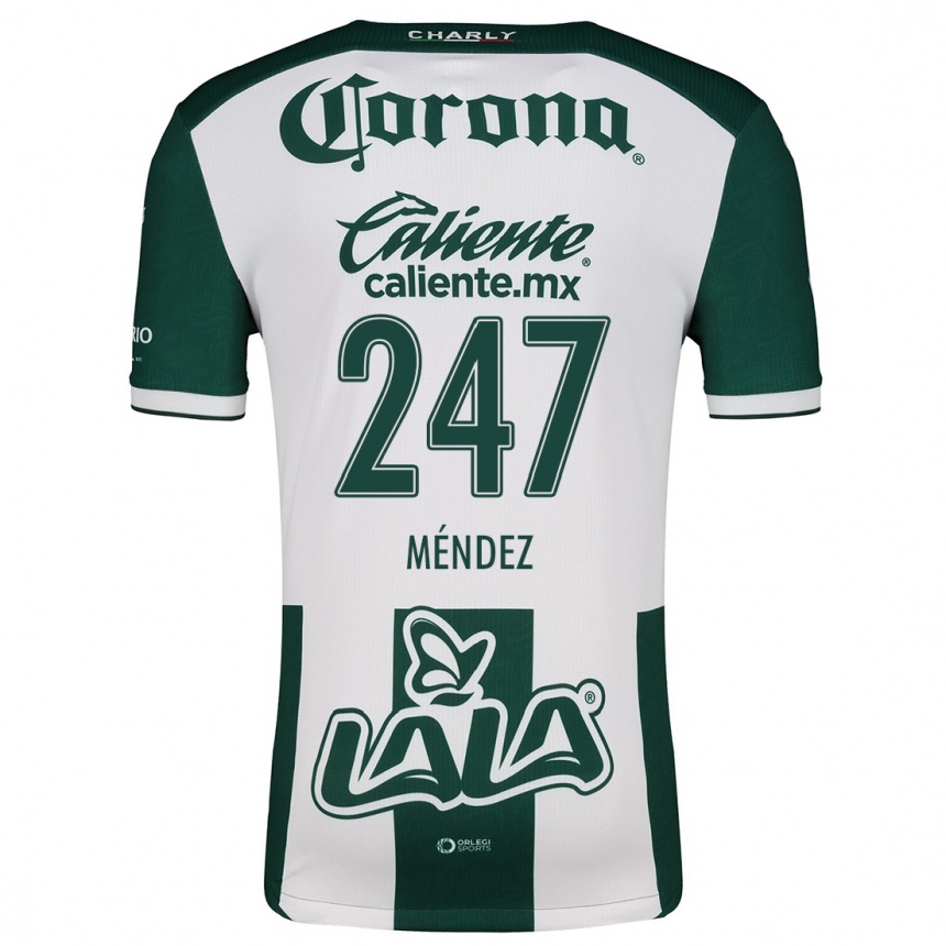 Kids Football Owen Méndez #247 Green White Home Jersey 2024/25 T-Shirt