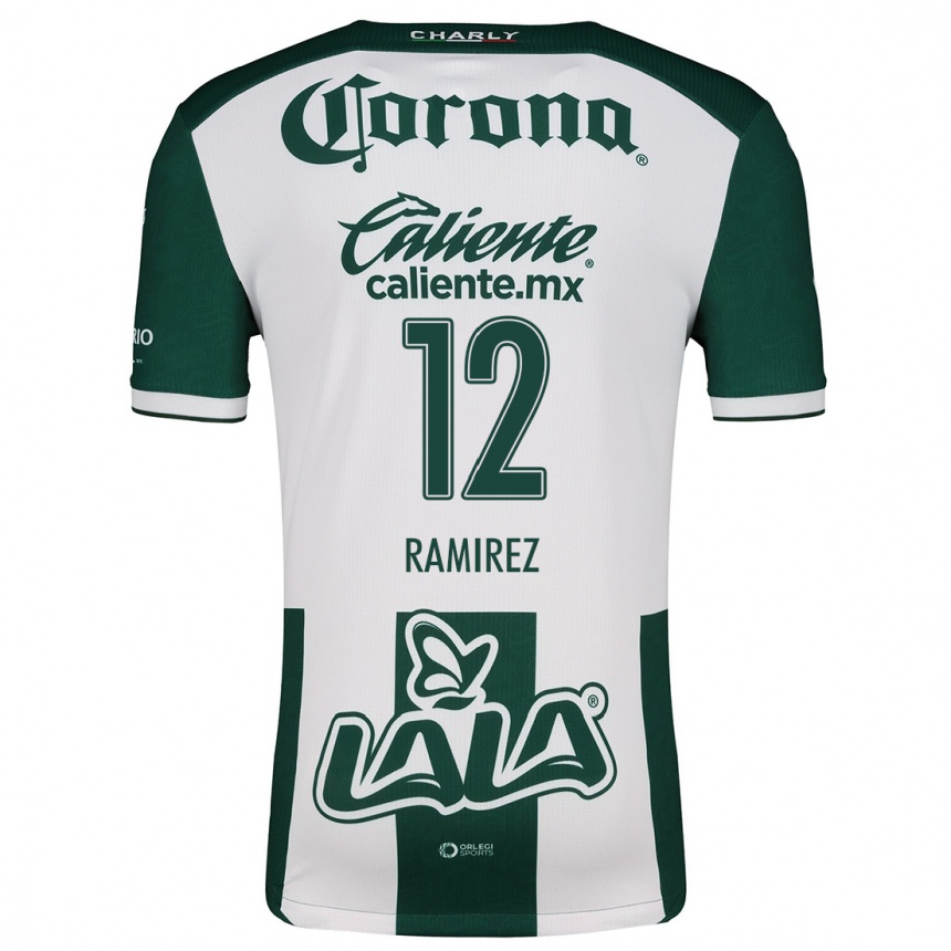 Kids Football Santiago Ramírez #12 Green White Home Jersey 2024/25 T-Shirt