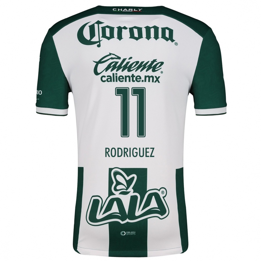 Kids Football Cynthia Rodríguez #11 Green White Home Jersey 2024/25 T-Shirt