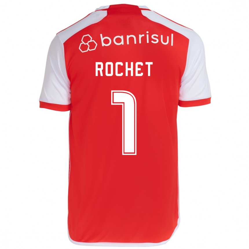 Kids Football Sergio Rochet #1 Red White Home Jersey 2024/25 T-Shirt