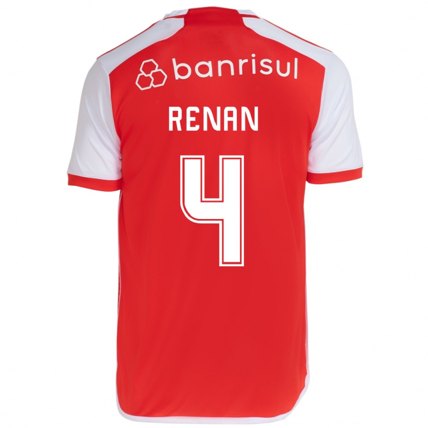 Kids Football Robert Renan #4 Red White Home Jersey 2024/25 T-Shirt