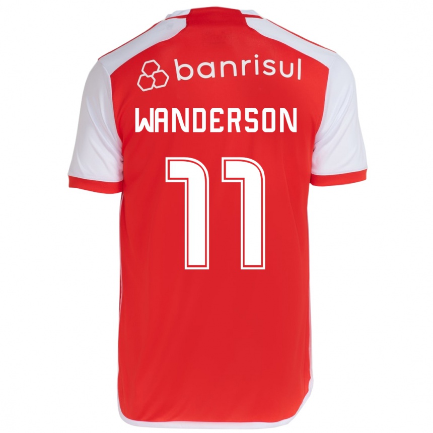 Kids Football Wanderson #11 Red White Home Jersey 2024/25 T-Shirt