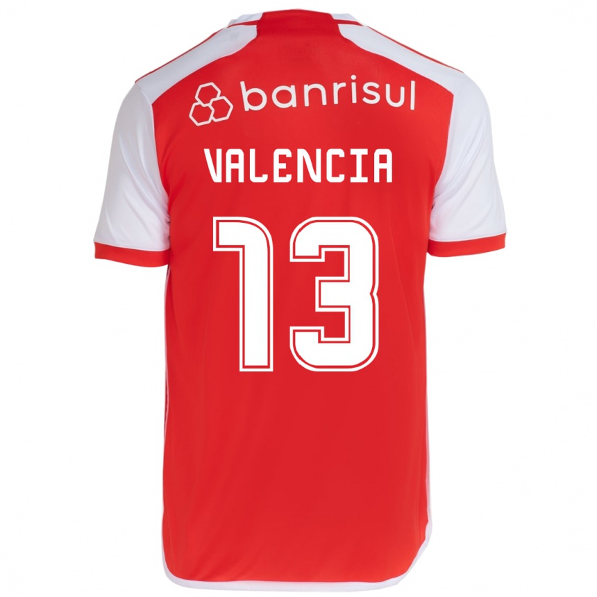 Kids Football Enner Valencia #13 Red White Home Jersey 2024/25 T-Shirt