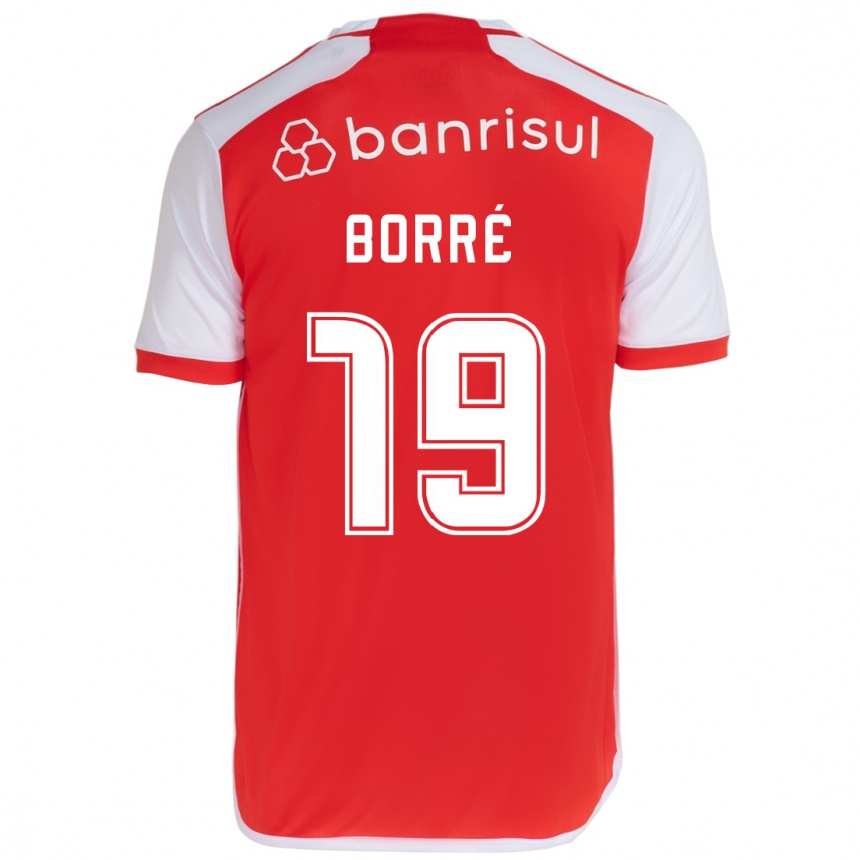 Kids Football Rafael Borré #19 Red White Home Jersey 2024/25 T-Shirt