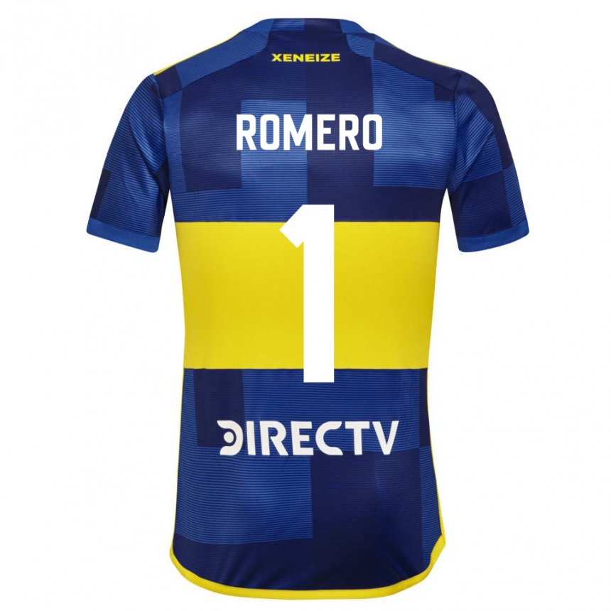 Kids Football Sergio Romero #1 Blue Yellow Home Jersey 2024/25 T-Shirt