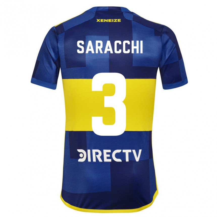 Kids Football Marcelo Saracchi #3 Blue Yellow Home Jersey 2024/25 T-Shirt