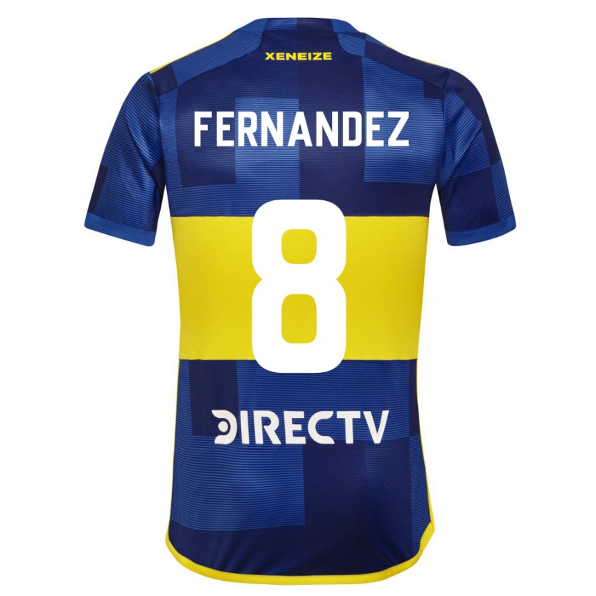 Kids Football Guillermo Fernandez #8 Blue Yellow Home Jersey 2024/25 T-Shirt