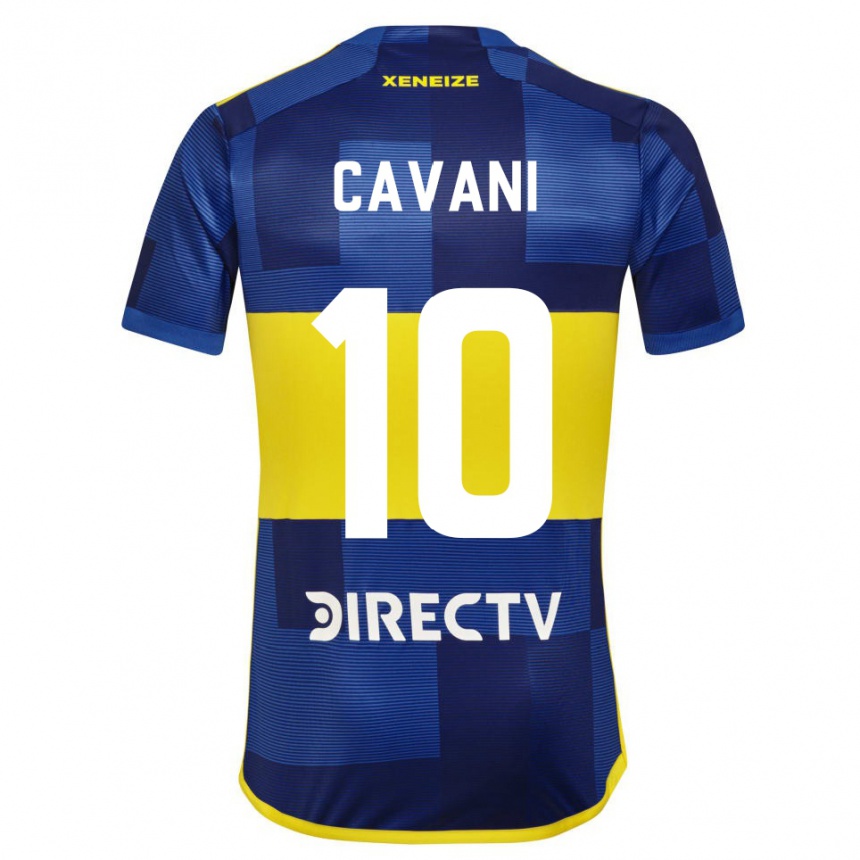 Kids Football Edinson Cavani #10 Blue Yellow Home Jersey 2024/25 T-Shirt