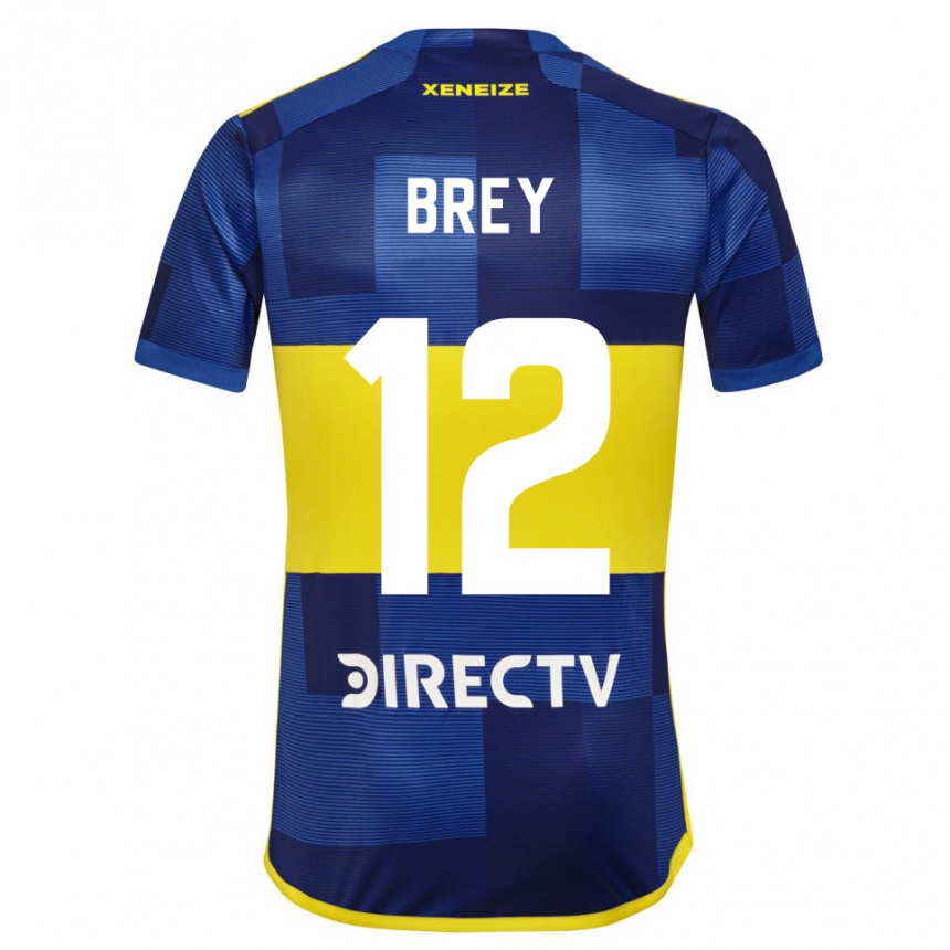 Kids Football Leandro Brey #12 Blue Yellow Home Jersey 2024/25 T-Shirt