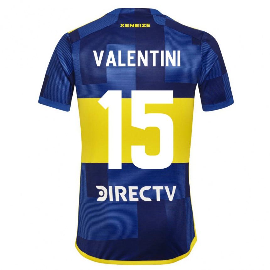 Kids Football Nicolás Valentini #15 Blue Yellow Home Jersey 2024/25 T-Shirt