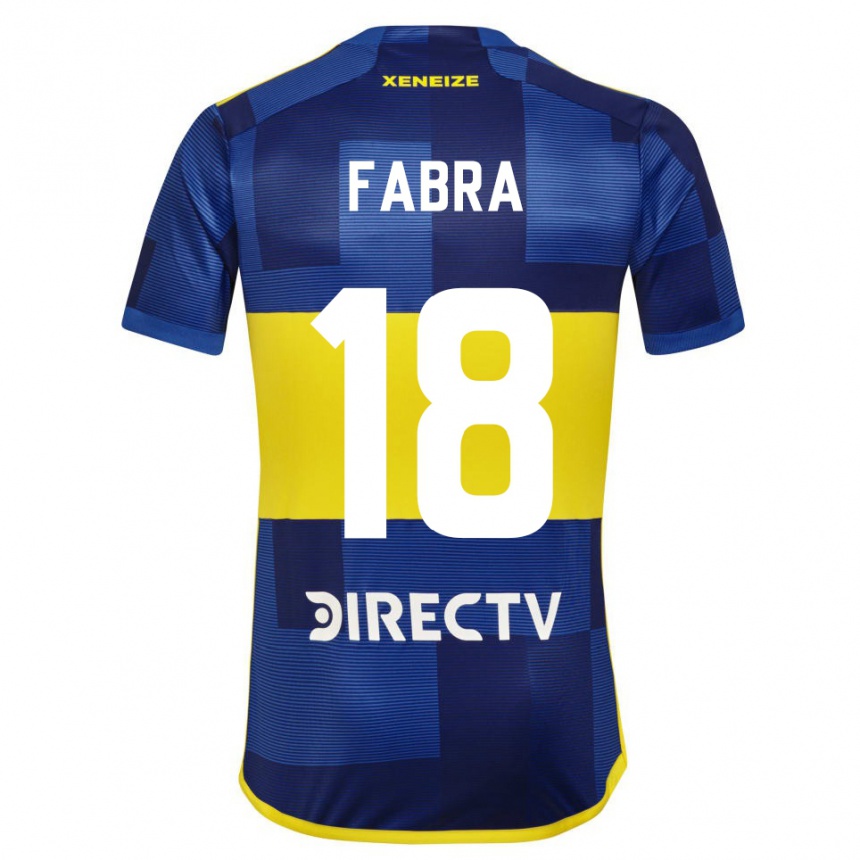 Kids Football Frank Fabra #18 Blue Yellow Home Jersey 2024/25 T-Shirt