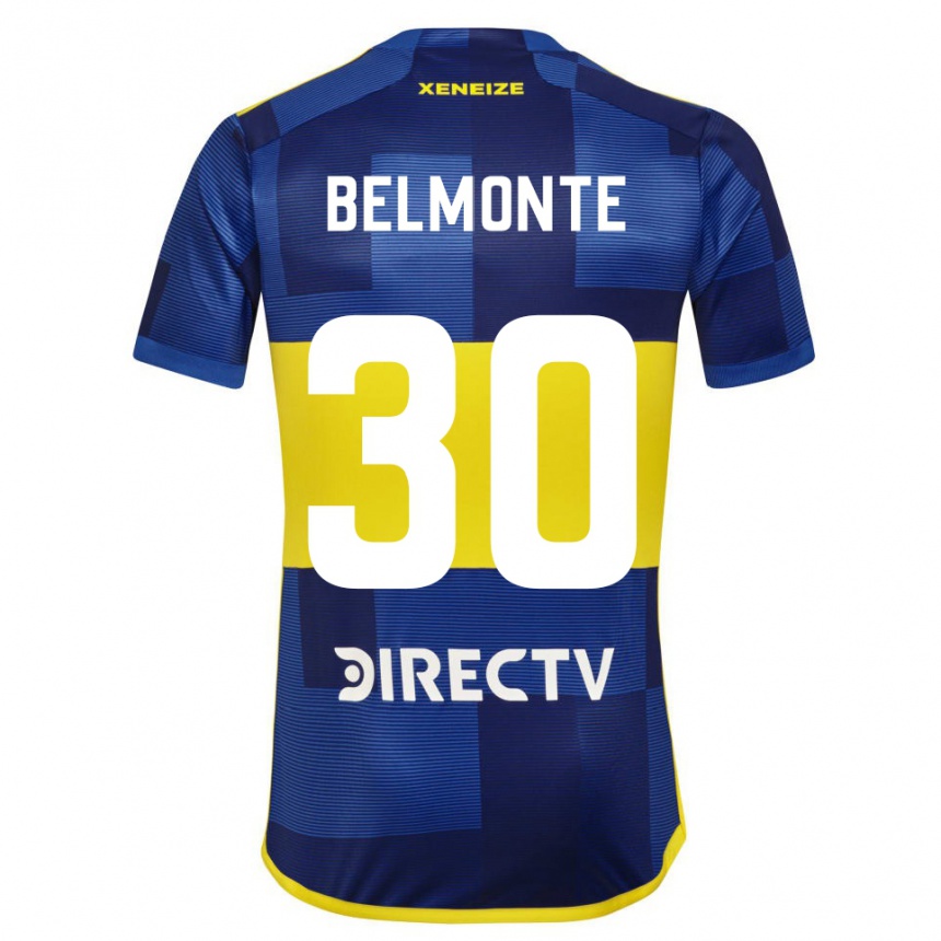 Kids Football Tomás Belmonte #30 Blue Yellow Home Jersey 2024/25 T-Shirt