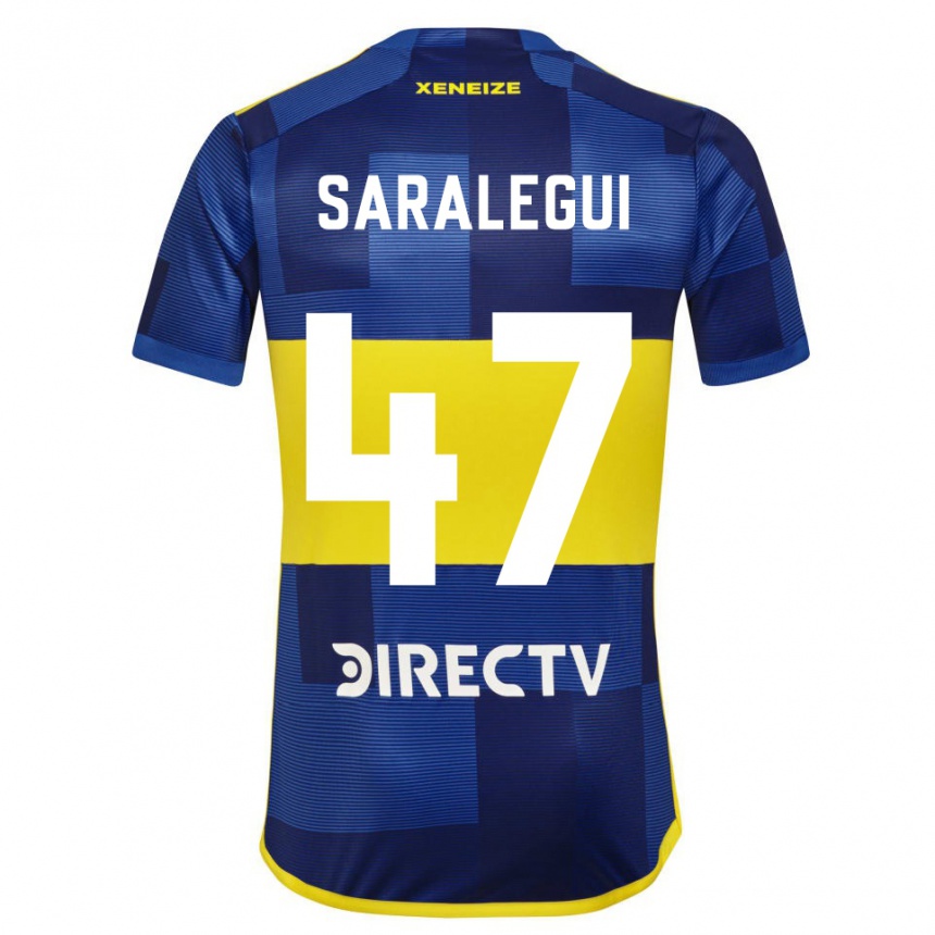 Kids Football Jabes Saralegui #47 Blue Yellow Home Jersey 2024/25 T-Shirt