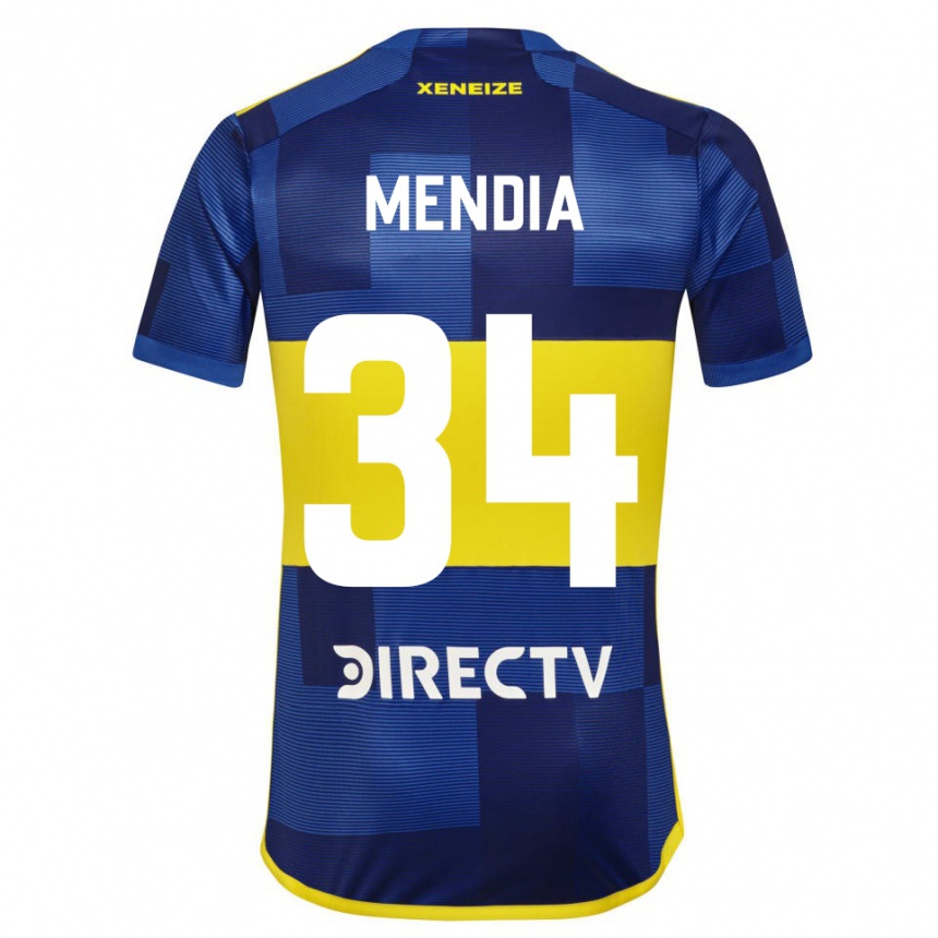 Kids Football Mateo Mendia #34 Blue Yellow Home Jersey 2024/25 T-Shirt