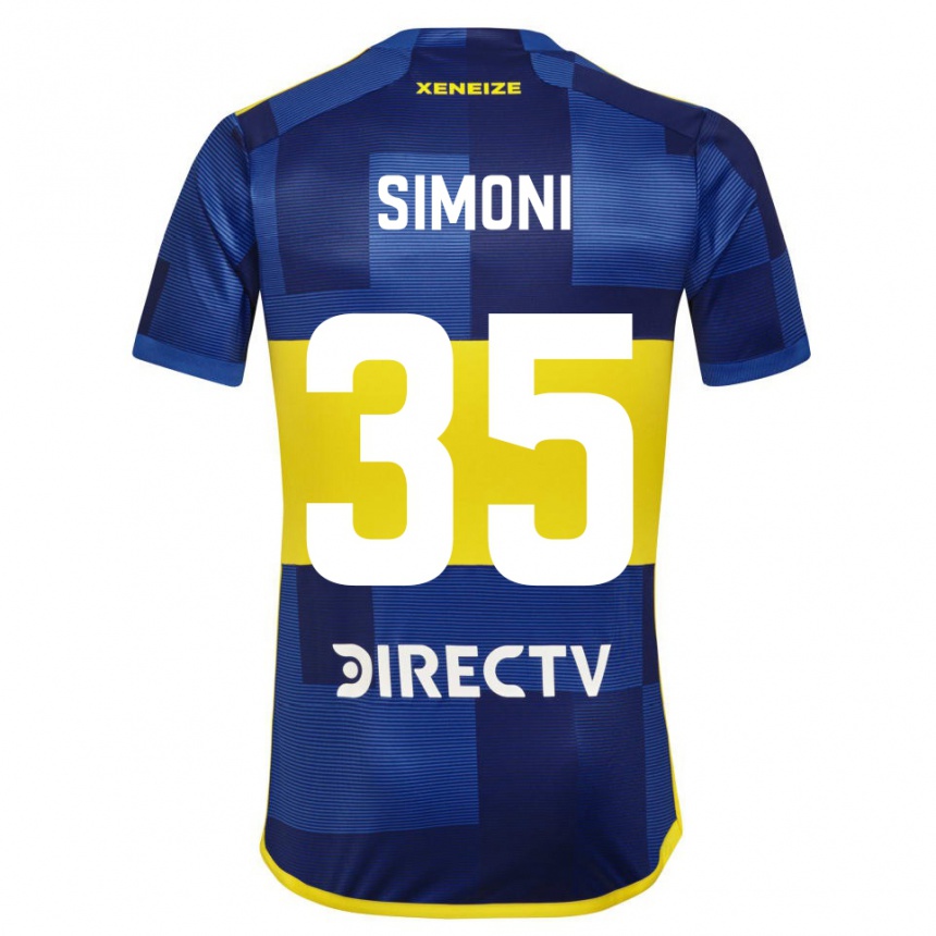 Kids Football Valentino Simoni #35 Blue Yellow Home Jersey 2024/25 T-Shirt