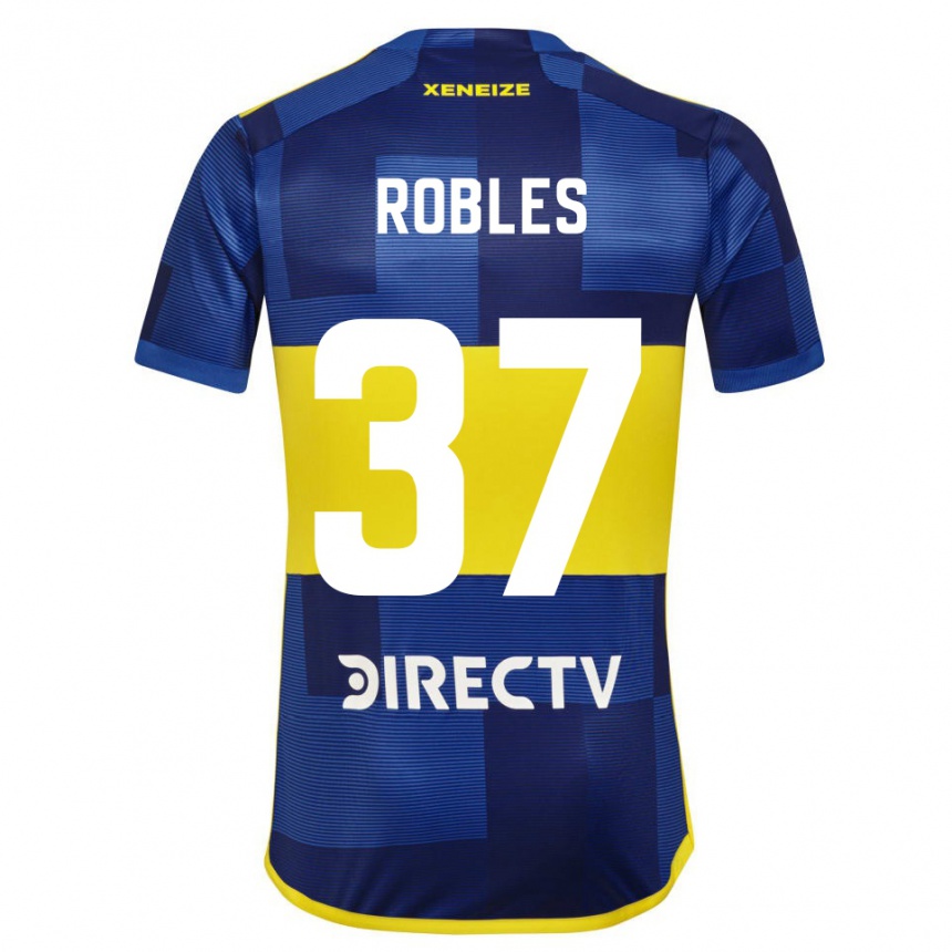 Kids Football Sebastian Diaz Robles #37 Blue Yellow Home Jersey 2024/25 T-Shirt