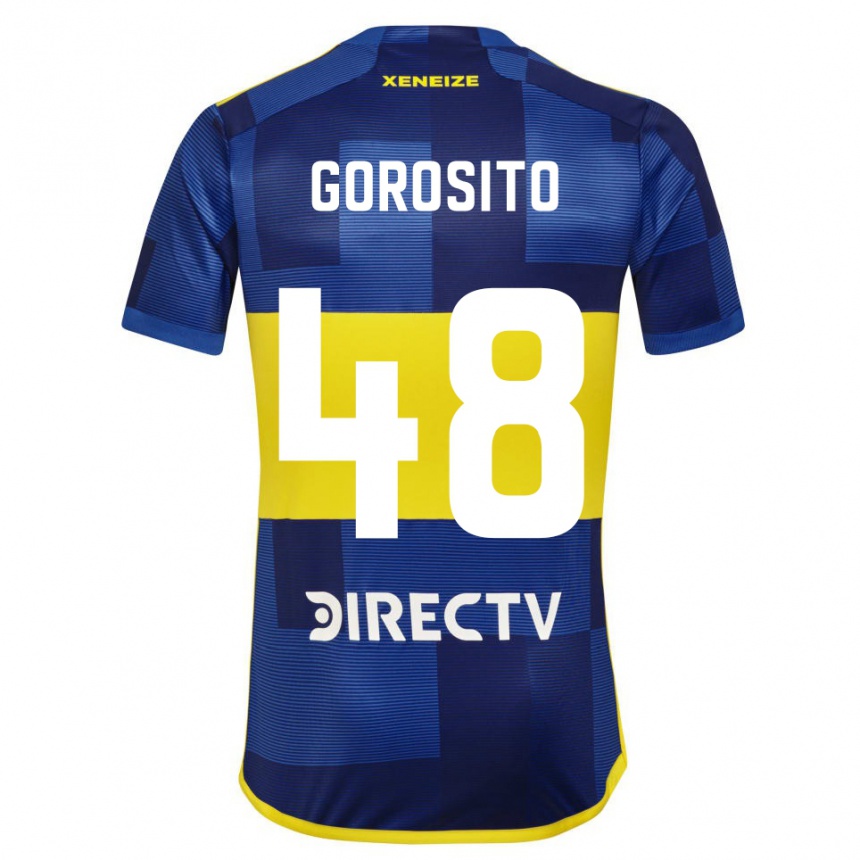 Kids Football Dylan Gorosito #48 Blue Yellow Home Jersey 2024/25 T-Shirt