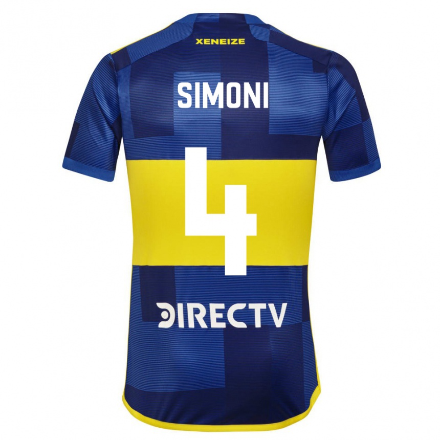 Kids Football Tiago Simoni #4 Blue Yellow Home Jersey 2024/25 T-Shirt