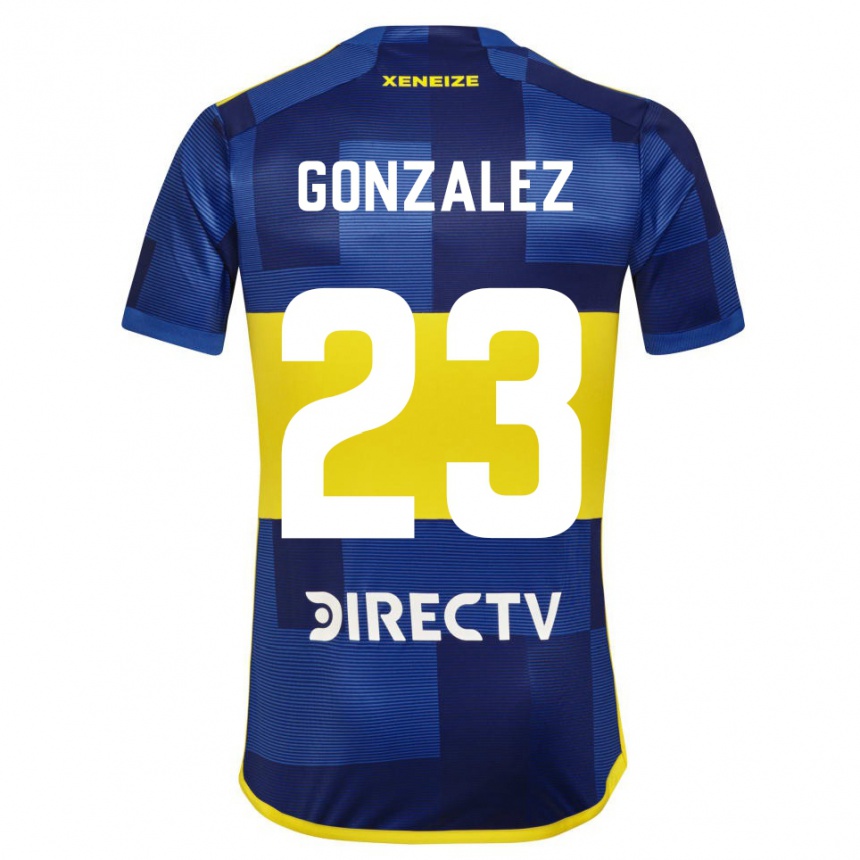 Kids Football Diego Gonzalez #23 Blue Yellow Home Jersey 2024/25 T-Shirt