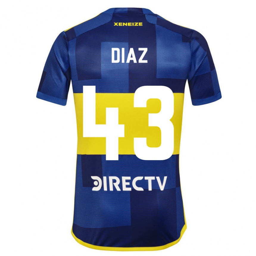 Kids Football Tomas Diaz #43 Blue Yellow Home Jersey 2024/25 T-Shirt