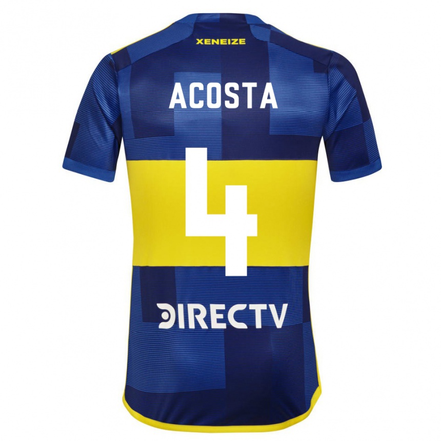 Kids Football Natan Acosta #4 Blue Yellow Home Jersey 2024/25 T-Shirt