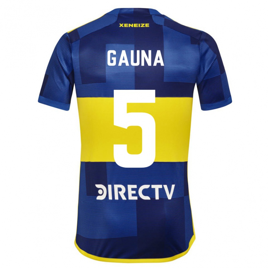 Kids Football Santiago Gauna #5 Blue Yellow Home Jersey 2024/25 T-Shirt