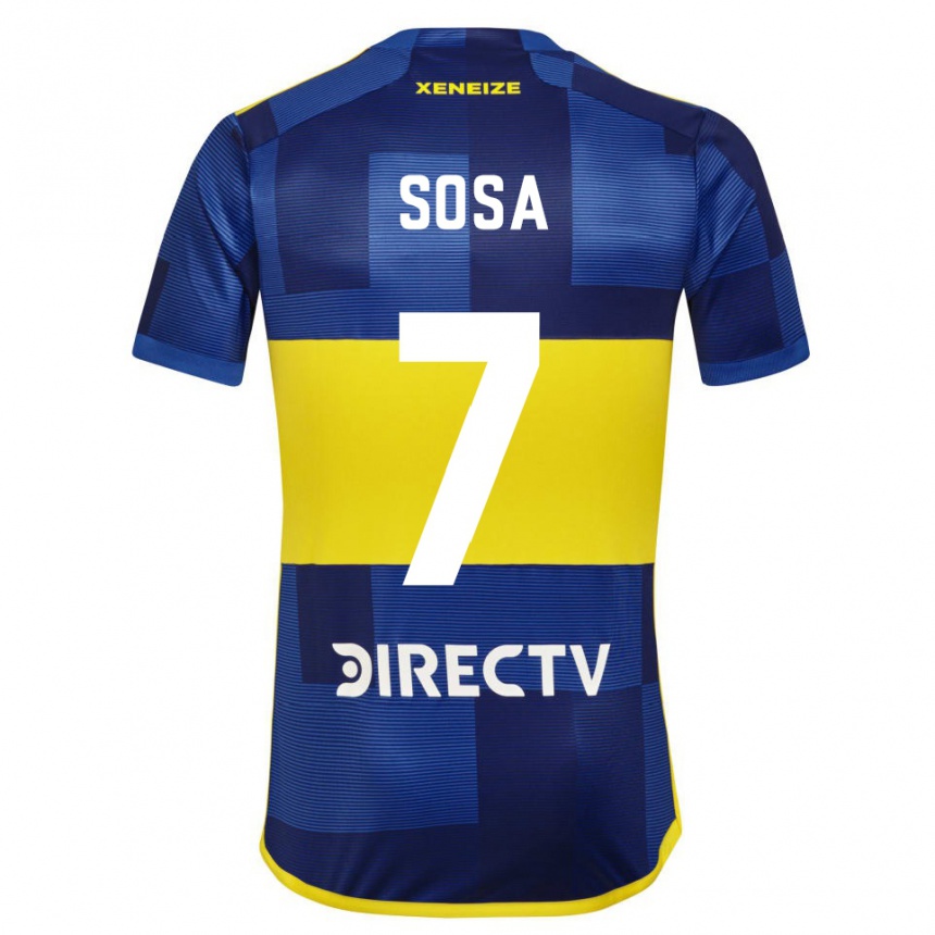 Kids Football Elián Sosa #7 Blue Yellow Home Jersey 2024/25 T-Shirt