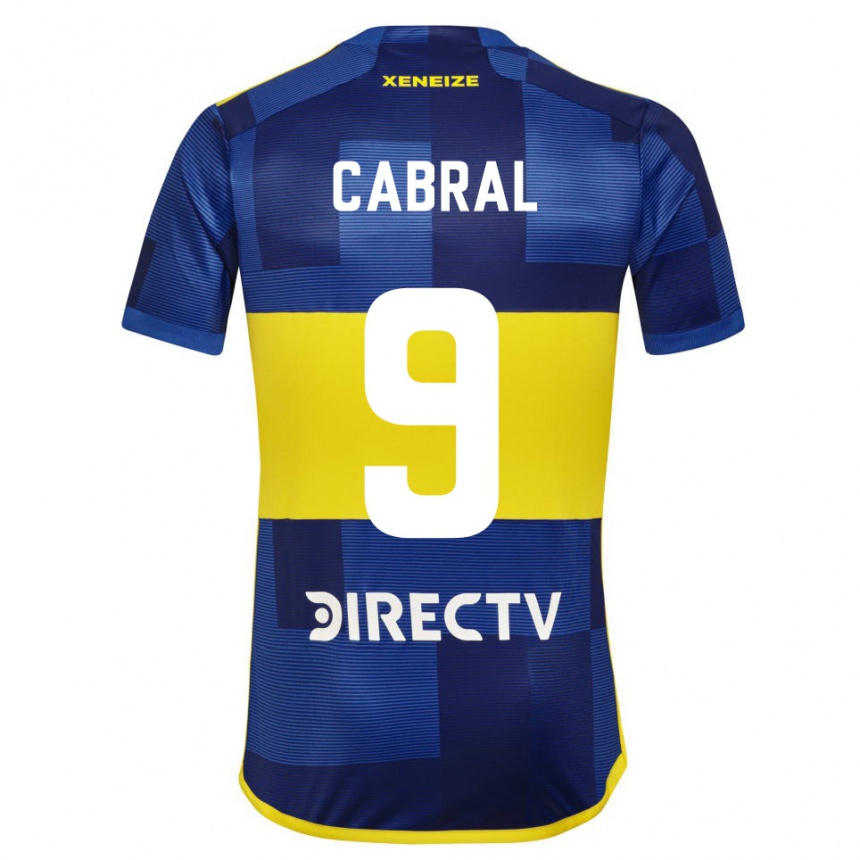 Kids Football Bruno Cabral #9 Blue Yellow Home Jersey 2024/25 T-Shirt