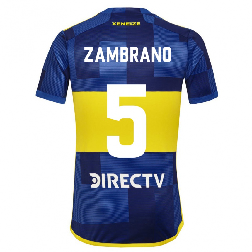 Kids Football Carlos Zambrano #5 Blue Yellow Home Jersey 2024/25 T-Shirt