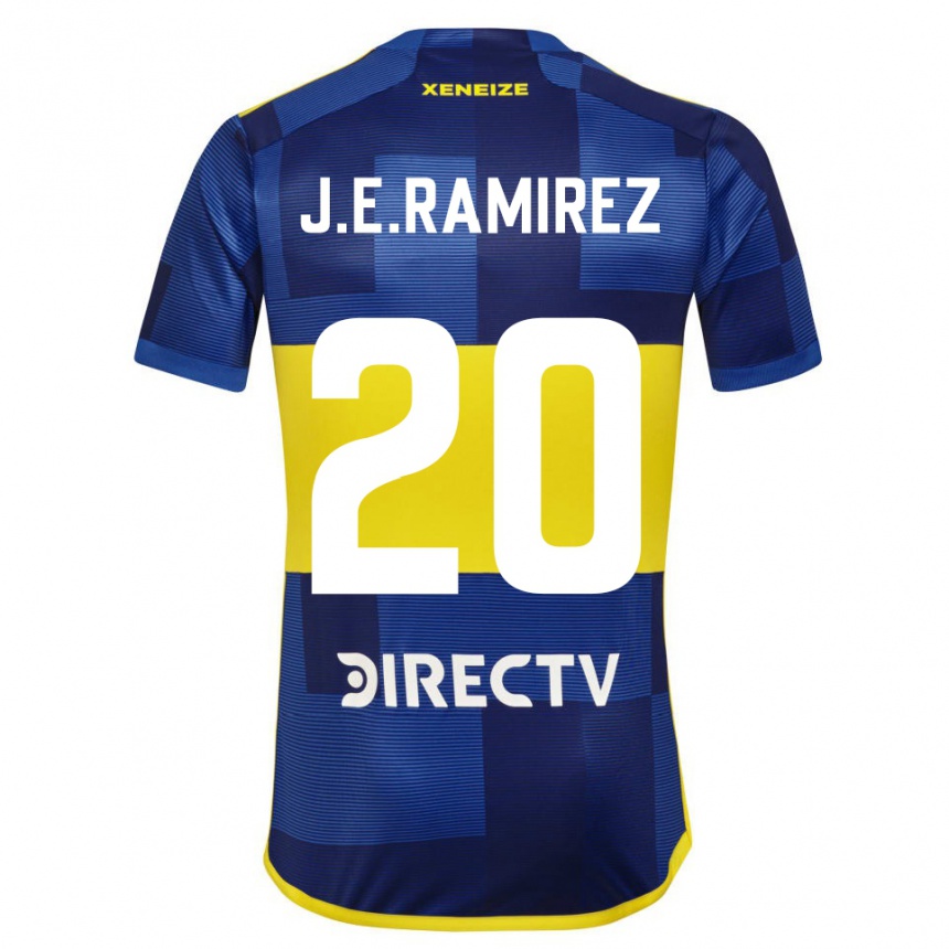 Kids Football Juan Edgardo Ramirez #20 Blue Yellow Home Jersey 2024/25 T-Shirt