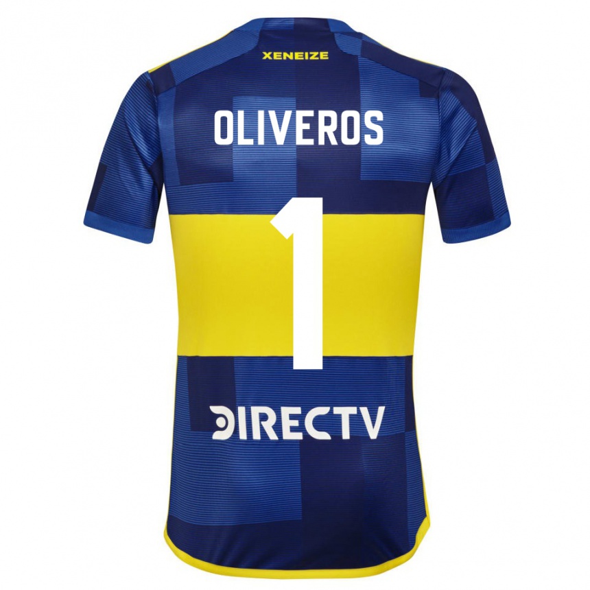 Kids Football Laurina Oliveros #1 Blue Yellow Home Jersey 2024/25 T-Shirt