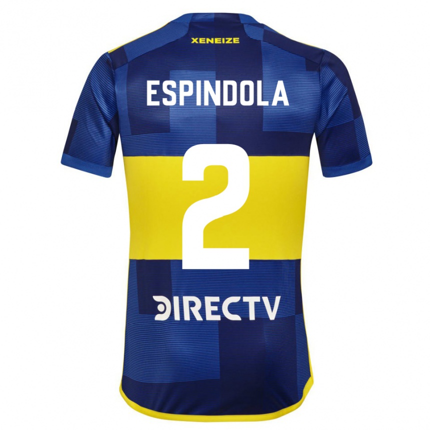 Kids Football Noelia Espindola #2 Blue Yellow Home Jersey 2024/25 T-Shirt