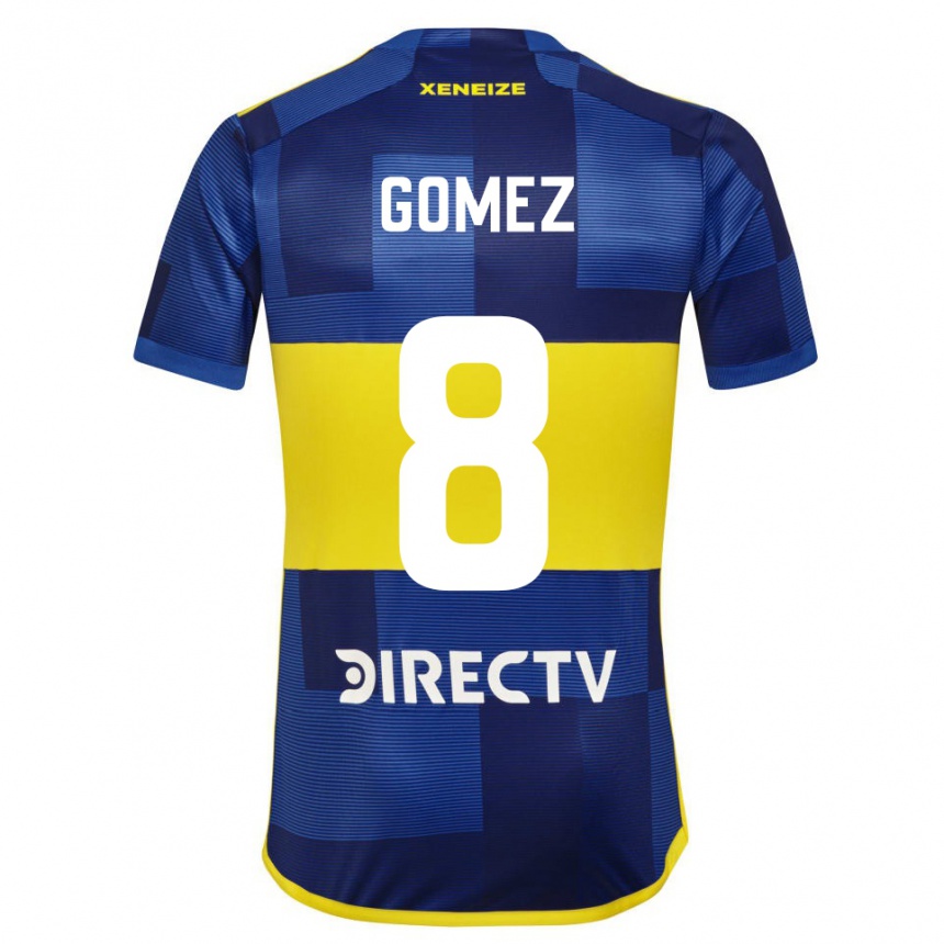 Kids Football Camila Gomez Ares #8 Blue Yellow Home Jersey 2024/25 T-Shirt