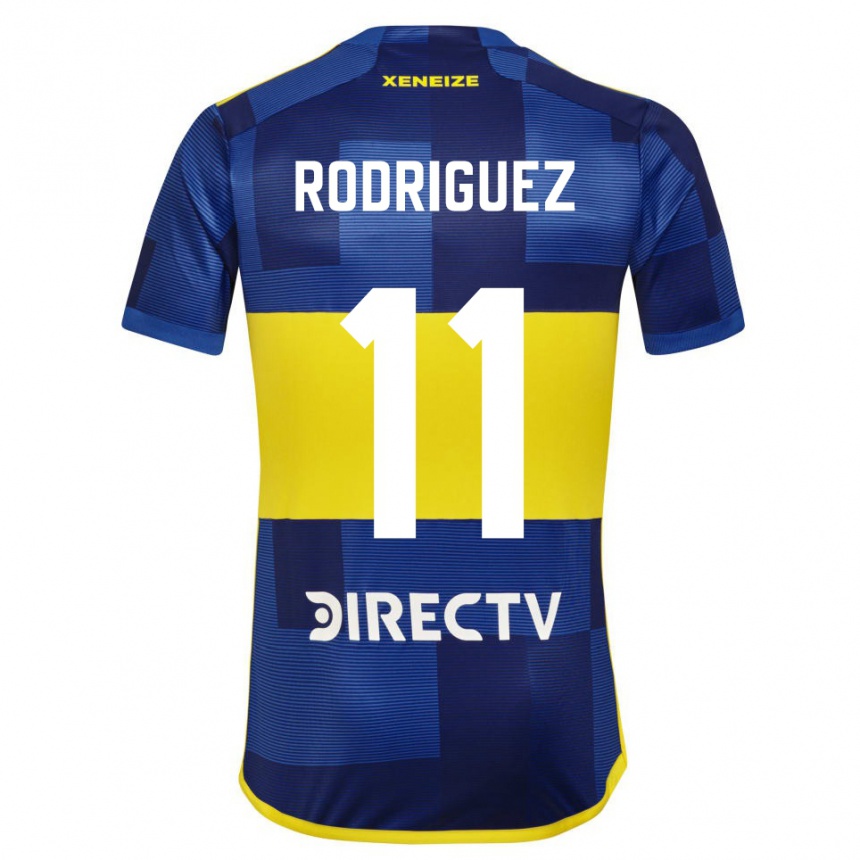 Kids Football Yamila Rodriguez #11 Blue Yellow Home Jersey 2024/25 T-Shirt