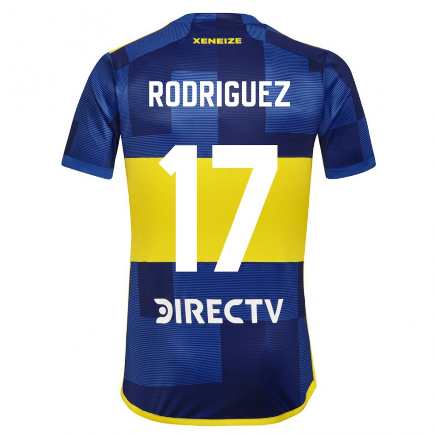 Kids Football Fanny Rodriguez #17 Blue Yellow Home Jersey 2024/25 T-Shirt